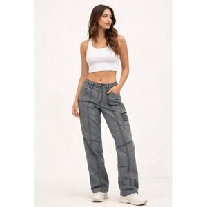 Anthropologie Marrakech Straight Cargo pants in a washed gray Size 30